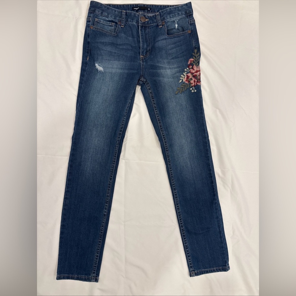 Harper Womens Jeans Embroidered Flowers Size 30